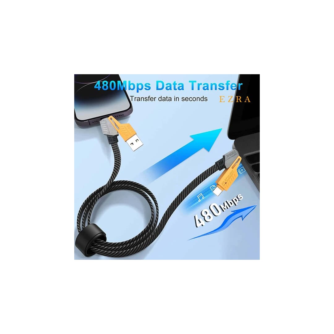 کابل تبدیل TYPE-C/ USB-A به لایتنینگ مدل AZRA DC 364 — تصویر ۶