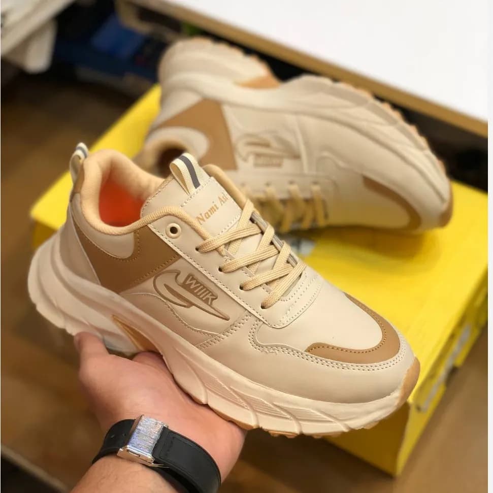 کفش لژدار زنانه مدل نامی اصل کرم کتانی اسپرت — تصویر ۸