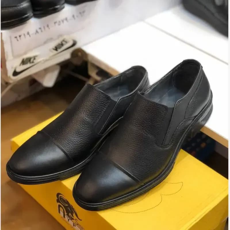 کفش مجلسی مردانه چرم طبیعی مدل دایموند با زیره طبی پیو — تصویر ۵