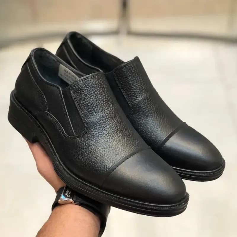 کفش مجلسی مردانه چرم طبیعی مدل دایموند با زیره طبی پیو — تصویر ۳