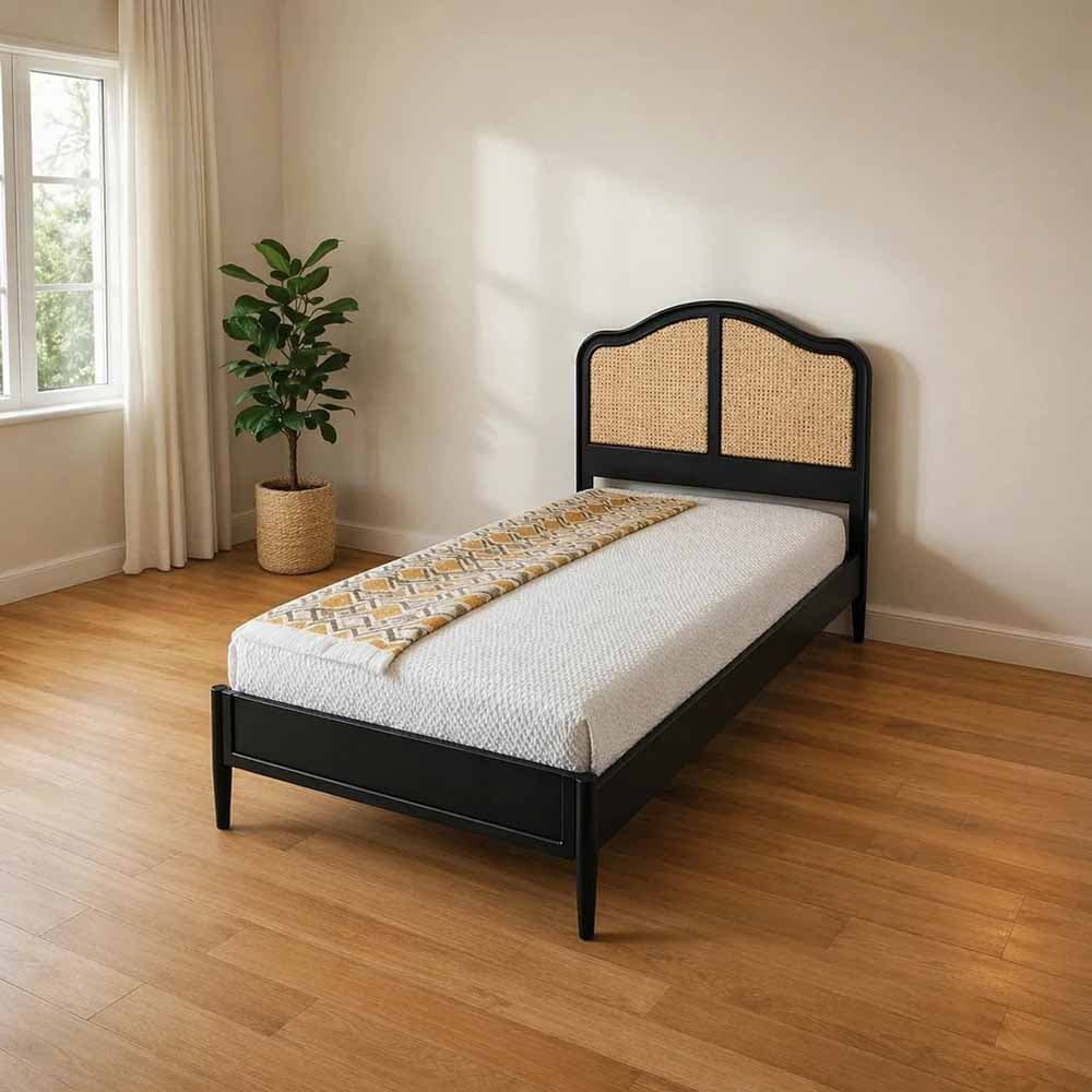 تخت خواب چوب و حصیر یک نفره لیون