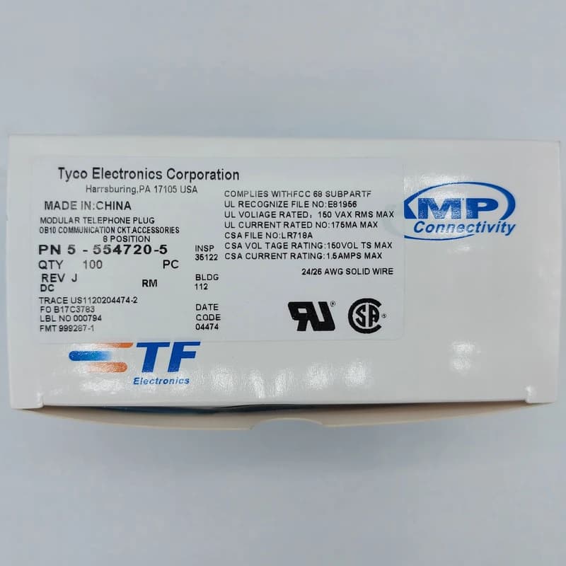 سوکت شبکه CAT6 امپ مدل UTP بسته 100 عددی — تصویر ۴