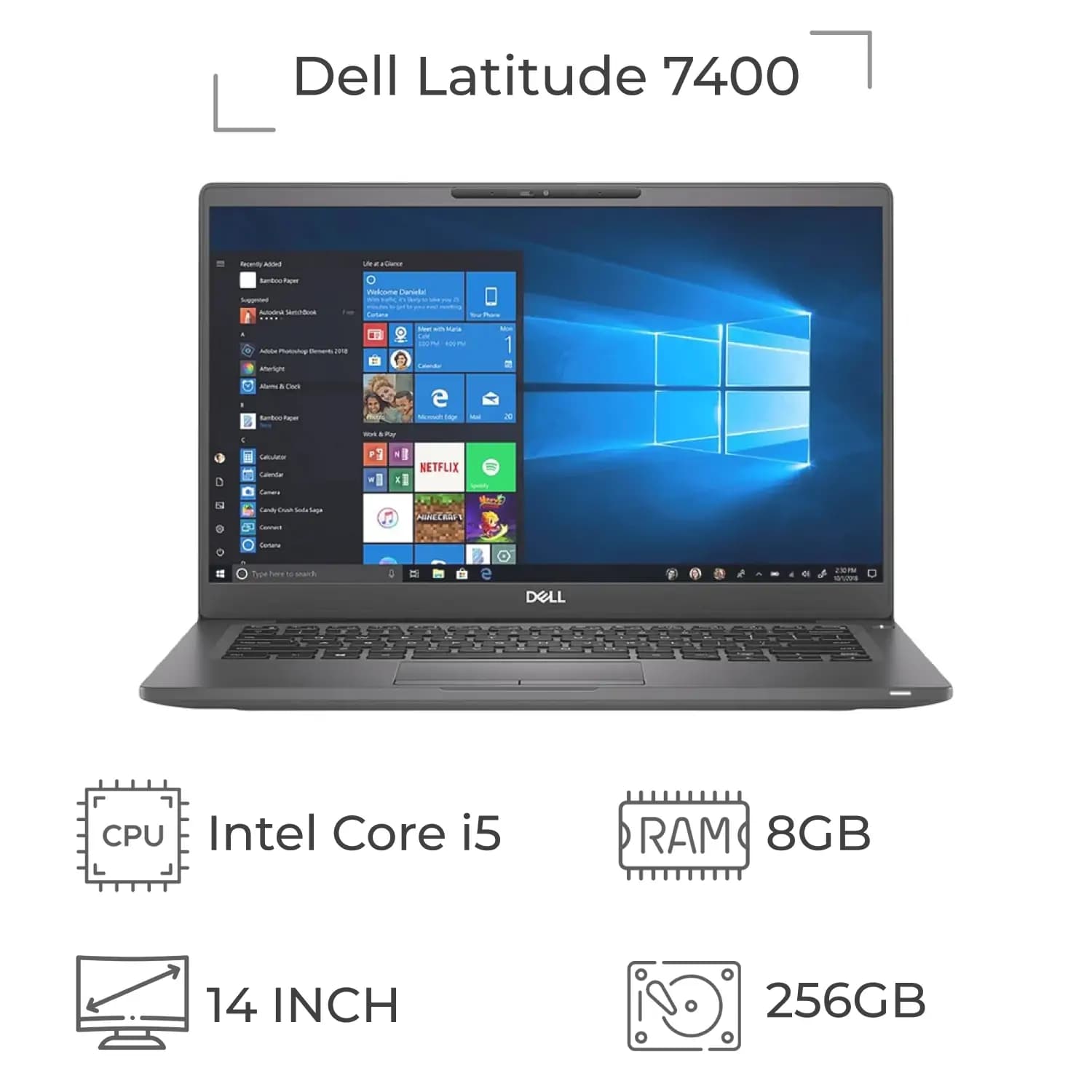 لپ تاپ استوک Dell Latitude 7400 پردازنده i5 نسل 8