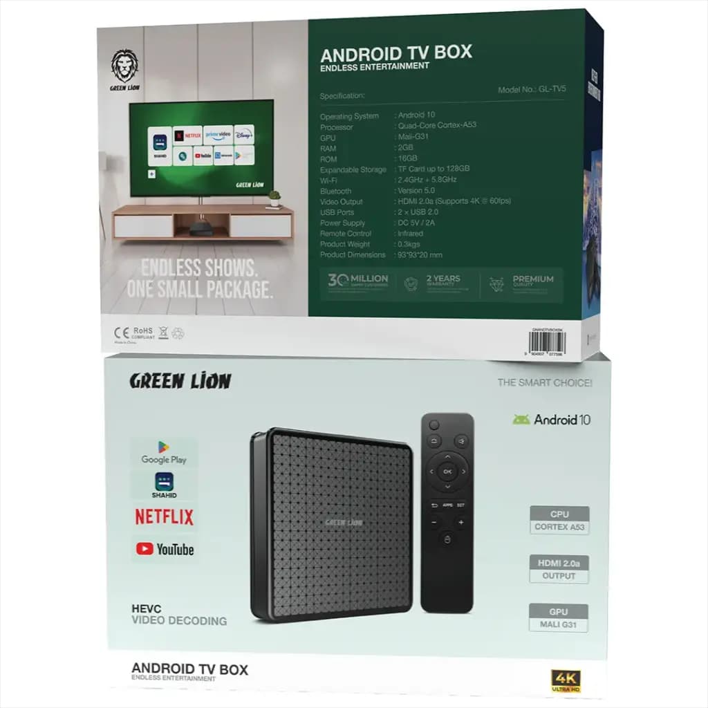 اندروید باکس 4K گرین لاین مدل GNANDTVBOXBK با رم ۲ گیگابایت و حافظه ۱۶ گیگابایت — تصویر ۲