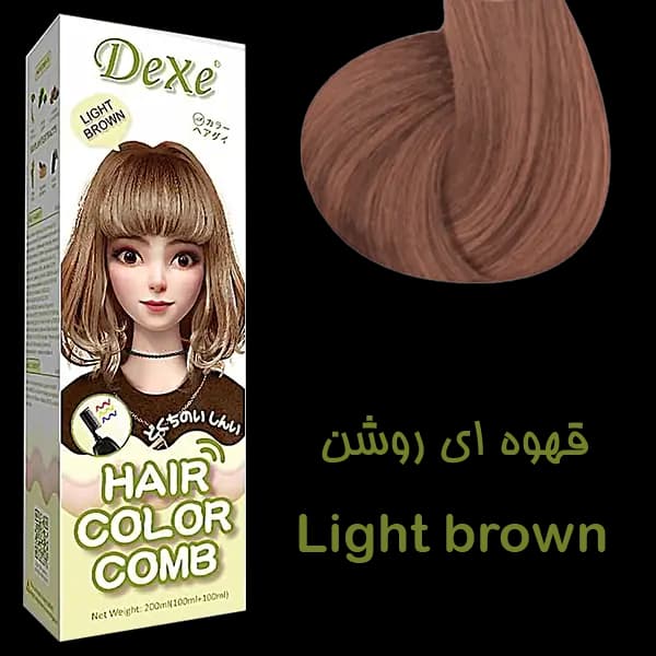 شامپو رنگ مو فوری گیاهی دکسی اصل با ماندگاری بالا | خرید اینترنتی شامپو رنگ مو شانه دار Dexe بدون آمونیاک بدون حساسیت پوستی — تصویر ۵