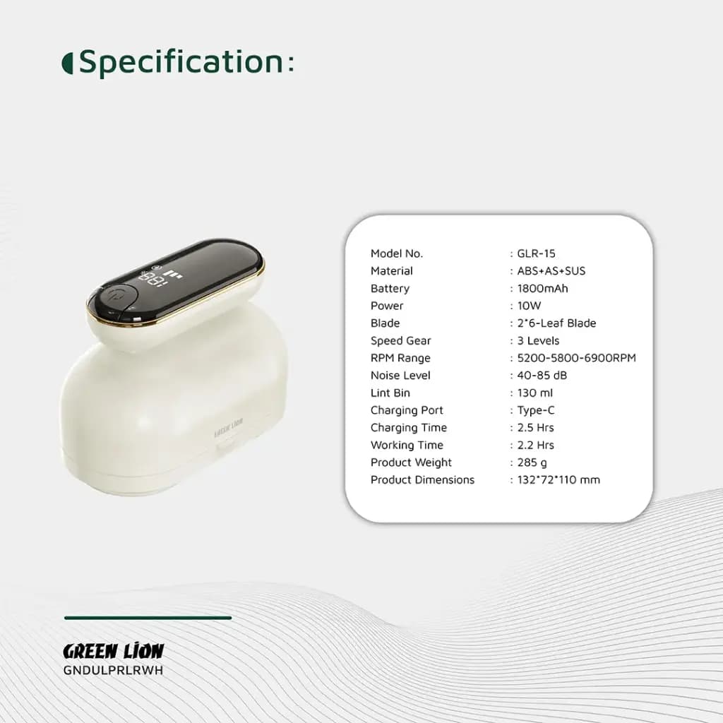 پرزگیر لباس دیجیتال گرین لاین مدل DualPro GNDULPRLRWH دو سر — تصویر ۲
