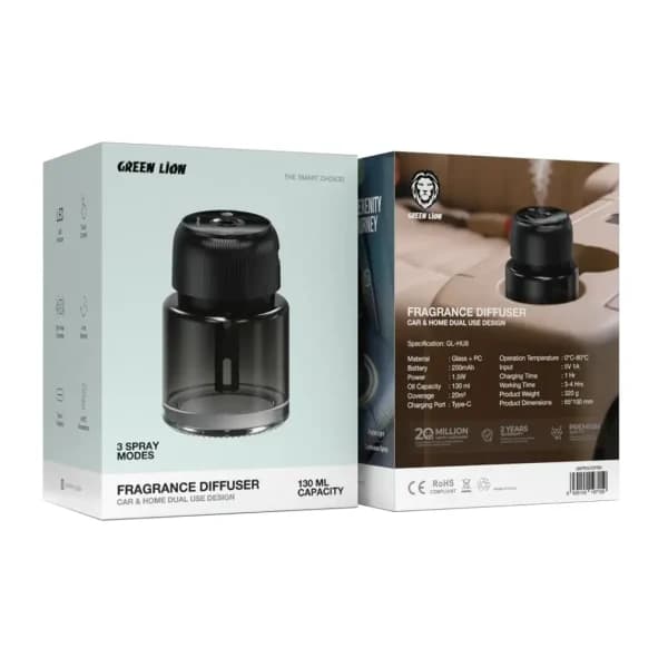 دستگاه خوشبوکننده گرین لاین Greenlion Fragrance Diffuser با ظرفیت ۱۳۰ میلی‌لیتر — تصویر ۲