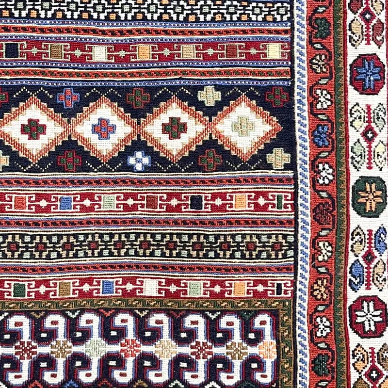 گلیم راه راه سوزنی سایز 90*61 کد 1111-7 — تصویر ۲
