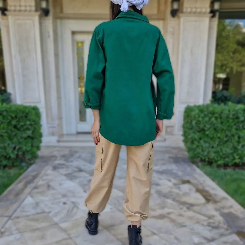 شومیز شلوار کارگو کتان — تصویر ۶