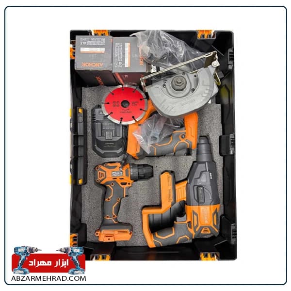 کیت برق کاری شارژی آنکور مدل DCH1-DCR1-DCE1 ظرفیت ۲۰ ولت — تصویر ۲