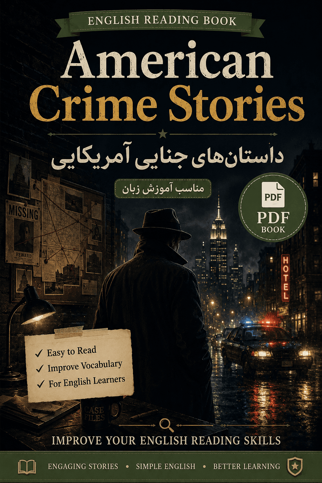 کتاب داستان انگلیسی American Crime Stories (داستان‌های جنایی آمریکایی) مناسب آموزش زبان PDF