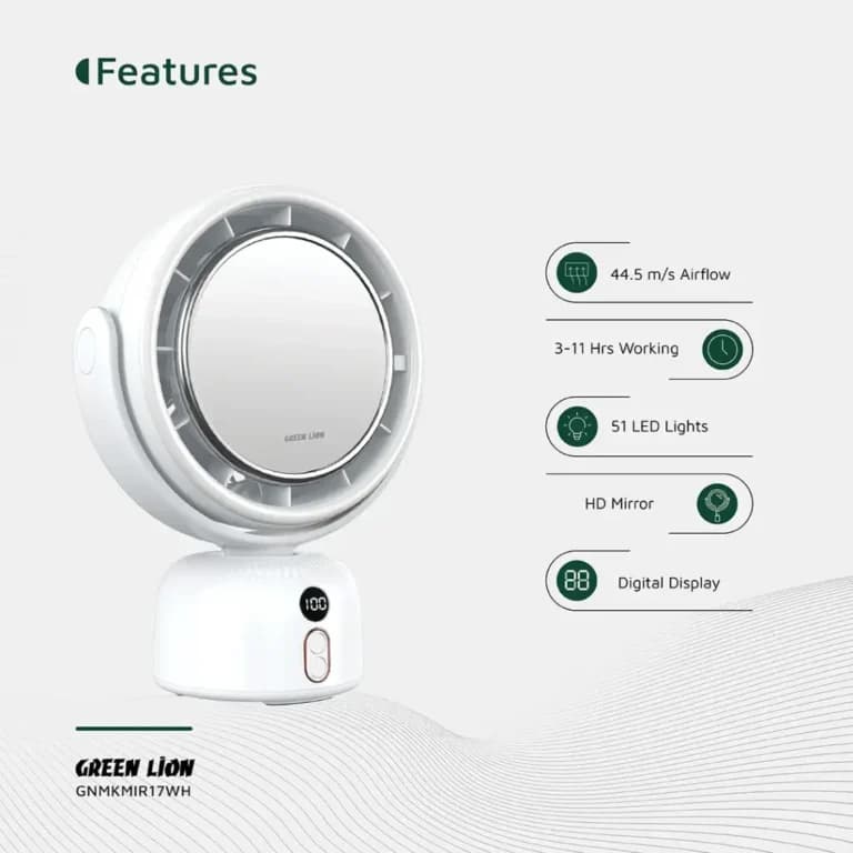 پنکه گرین لاین Makeup Mirror Fan با آینه آرایشی — تصویر ۵
