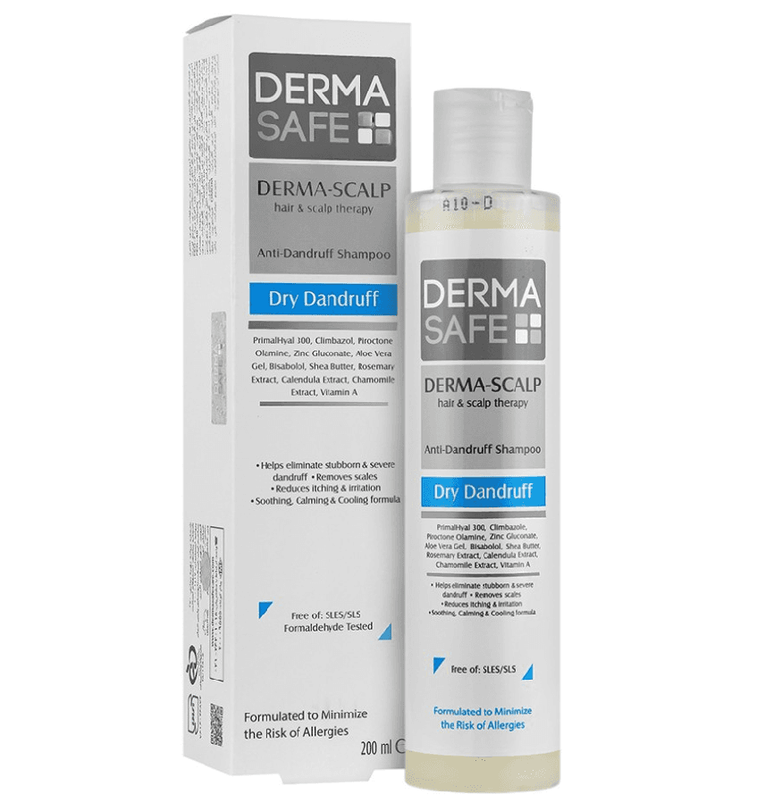 شامپو ضد شوره Derma Safe مناسب پوست و کف سر خشک 200 میلی لیتر