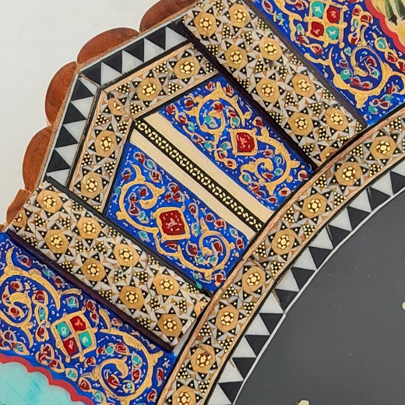 ساعت خاتم‌کاری بیضی طرح گل و بلبل 50×60 2 — تصویر ۳