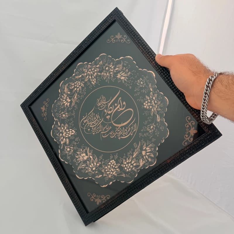 تابلو بشقاب الماس تراش طرح وان یکاد 35×35 — تصویر ۴