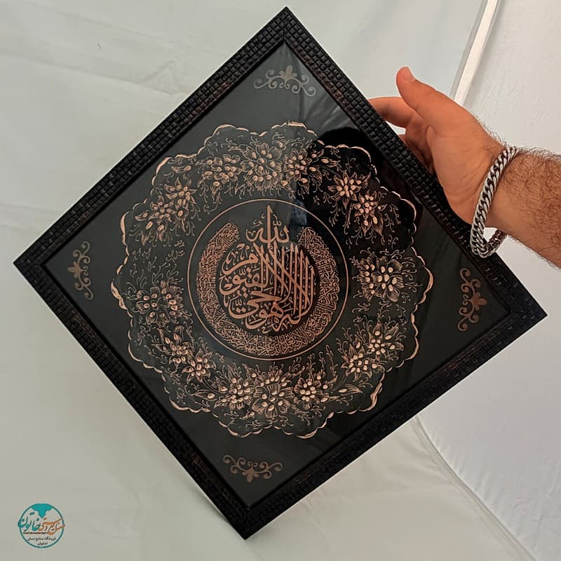 تابلو بشقاب الماس تراش طرح آیت الکرسی 35×35 — تصویر ۴