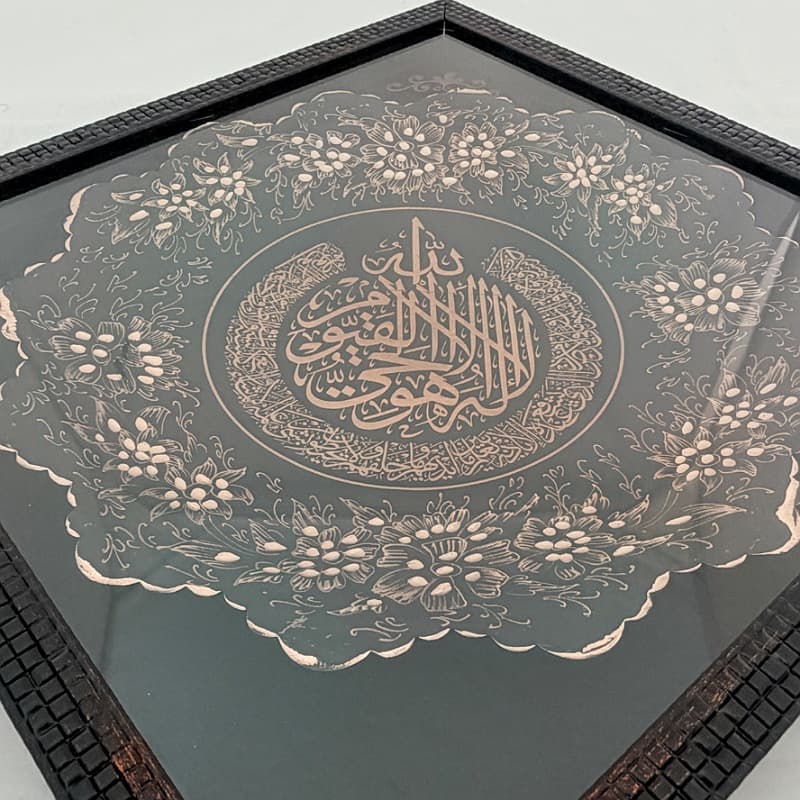 تابلو بشقاب الماس تراش طرح آیت الکرسی 35×35 — تصویر ۲