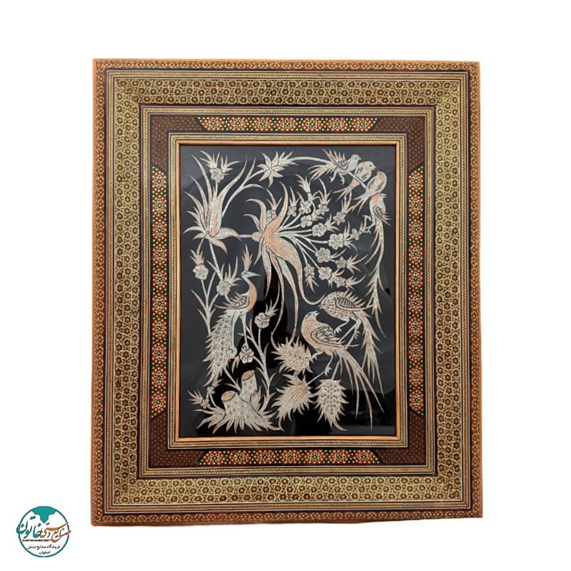 تابلو قلم زنی با قاب خاتم 50×60