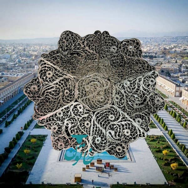 ظرف شیرینی‌خوری ملیله‌کاری سنتی لب دالبری 23cm — تصویر ۳