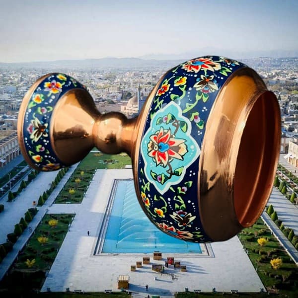 شکلات‌خوری مس و پرداز دست‌ساز ۲۰ سانتی — تصویر ۳