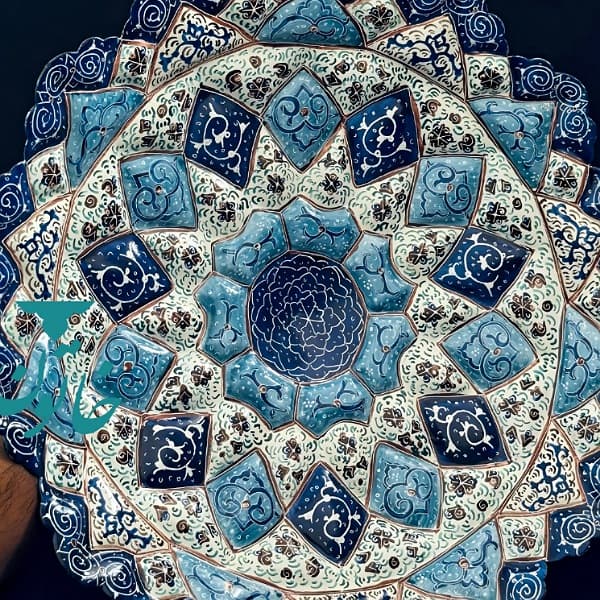 شیرینی خوری(گزخوری) میناکاری 30cm — تصویر ۴