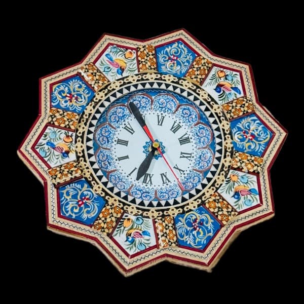ساعت دیواری خاتم کاری طرح خورشیدی — تصویر ۲