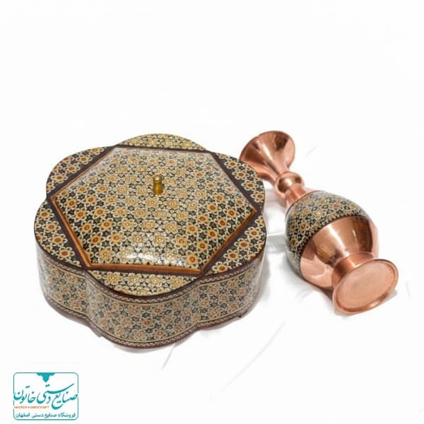 ست هدیه مدیریتی گلدان و شکلاتخوری خاتمکاری