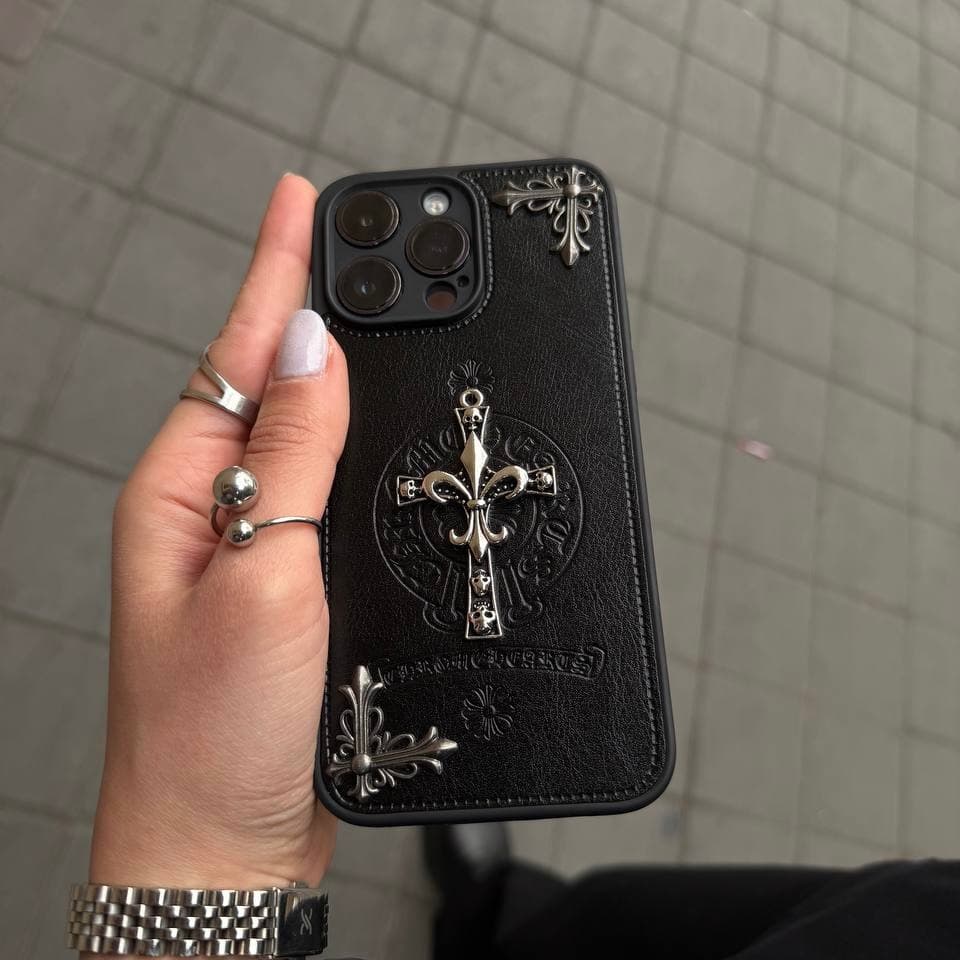 قاب موبایل Chrome Hearts صلیب بزرگ برای گوشی های آیفون