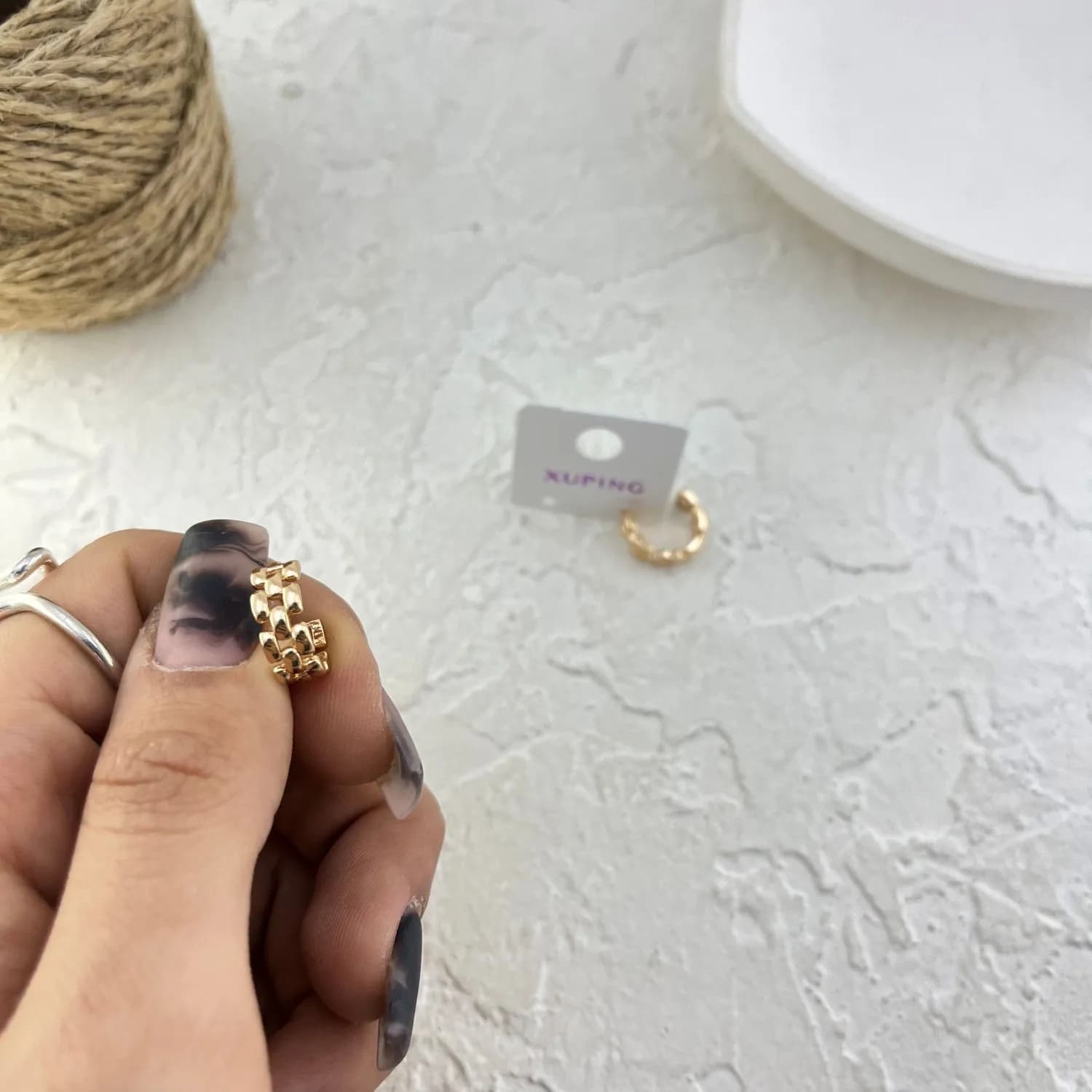 گوشواره زنانه ژوپینگ مدل رولکس کد E6239 — تصویر ۲