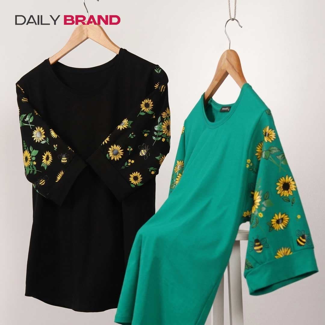 شومیز زنانه آستین سه ربع عسل نخی کشی | مدل تابستانی DailyBrand — تصویر ۳