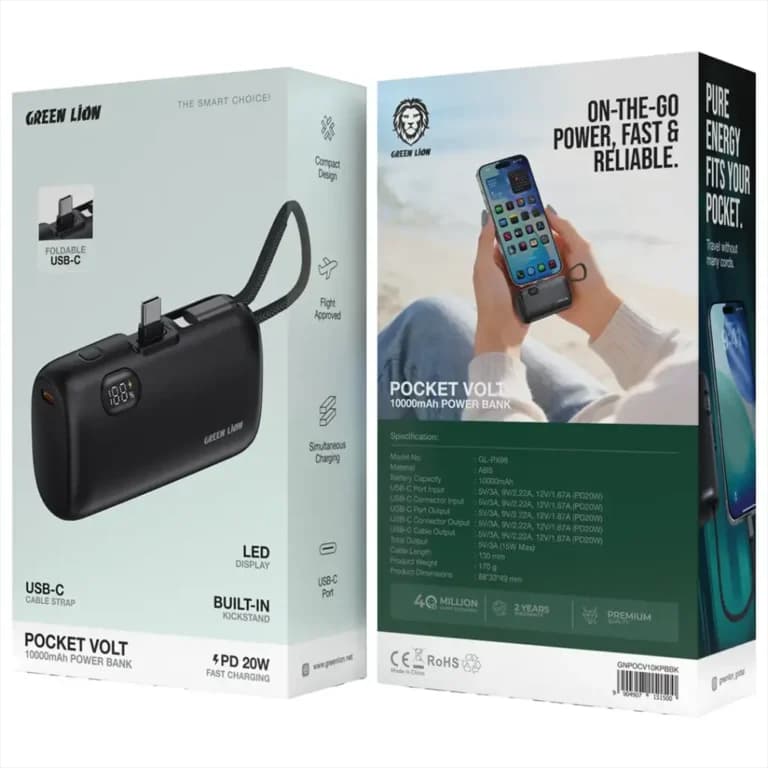 پاوربانک گرین لاین Pocket Volt 10000 میلی‌آمپرساعت — تصویر ۲