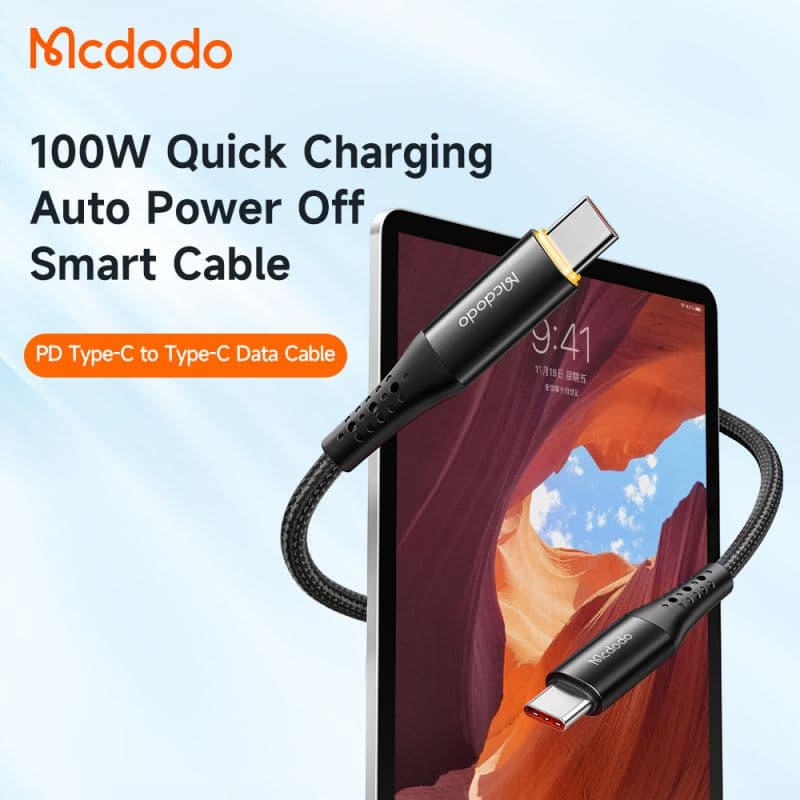 کابل شارژ قطع کن دار تایپ سی به تایپ سی 100 واتی مک دودو مدل MCDODO CA-3460 طول 1.2متر — تصویر ۲