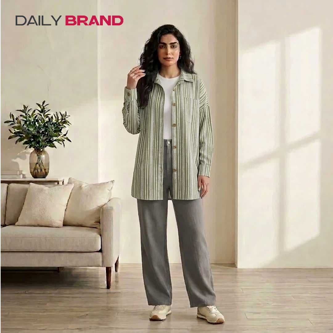 شومیز مانتو راه راه نخی