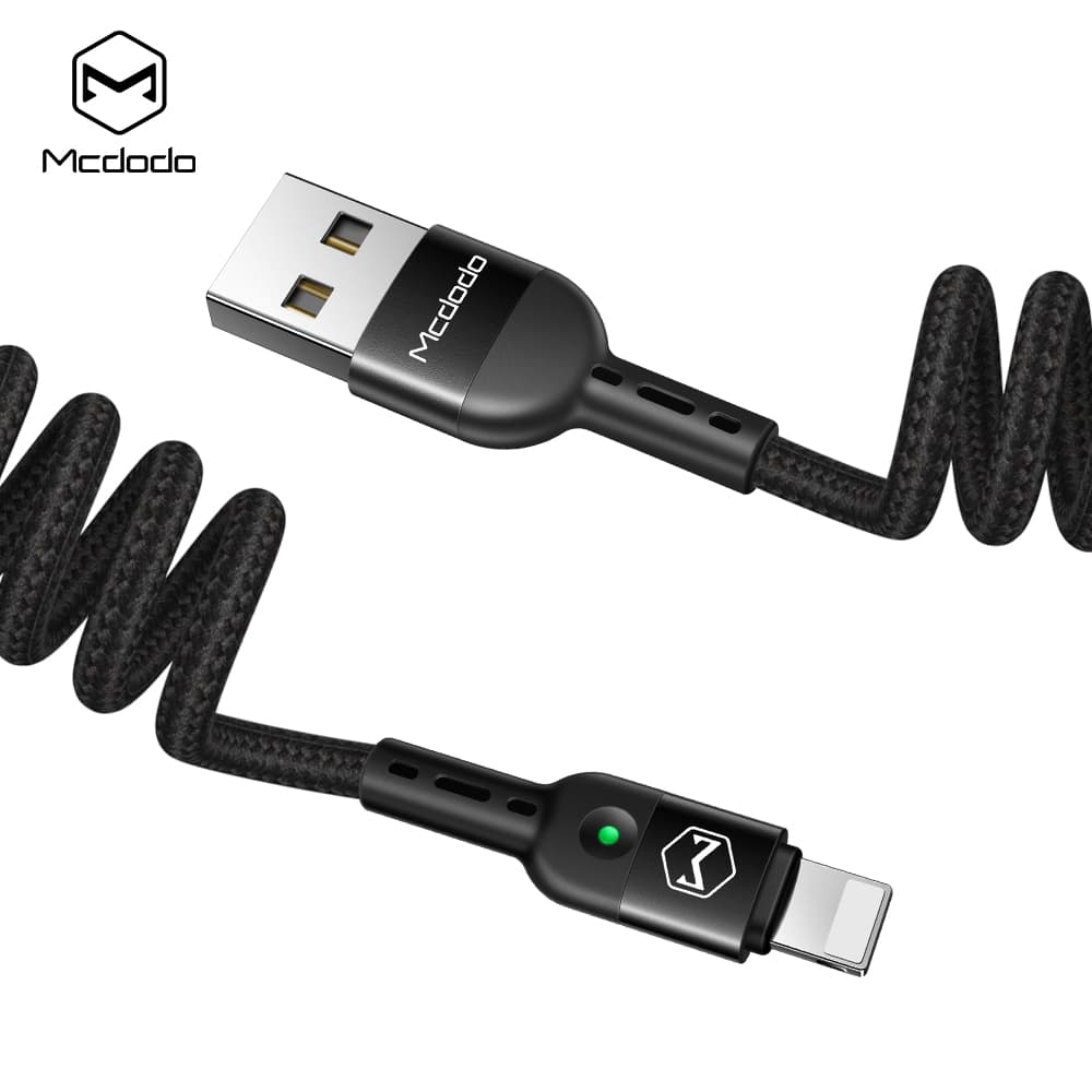 کابل شارژ و انتقال داده فنری لایتنینگ مک دودو مدل MCDODO CA-6410 طول 180 سانتیمتر — تصویر ۴
