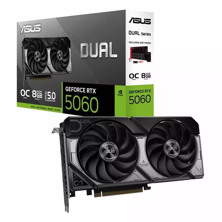کارت گرافیک ایسوس مدل ASUS Dual GeForce RTX 5060 OC ظرفیت 8 گیگابایت