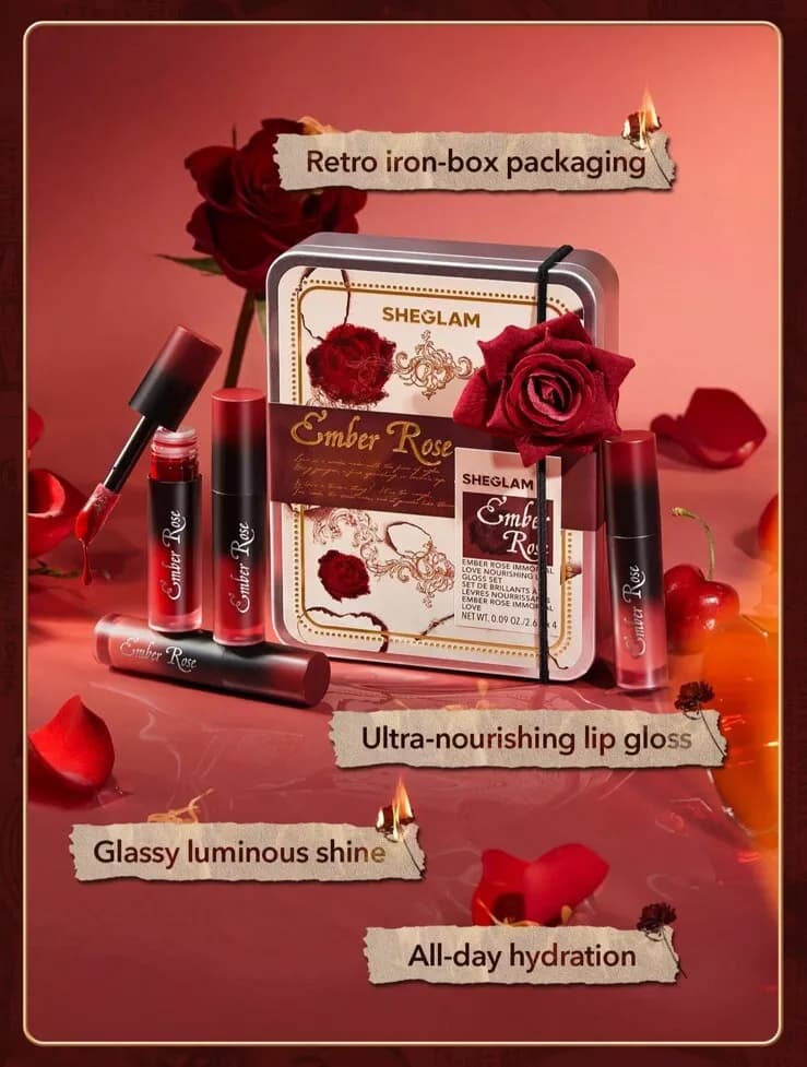 پک کامل آرایشی امبر زر (ست- کالکشن) شیگلم مدل:Ember Rose Collection — تصویر ۶