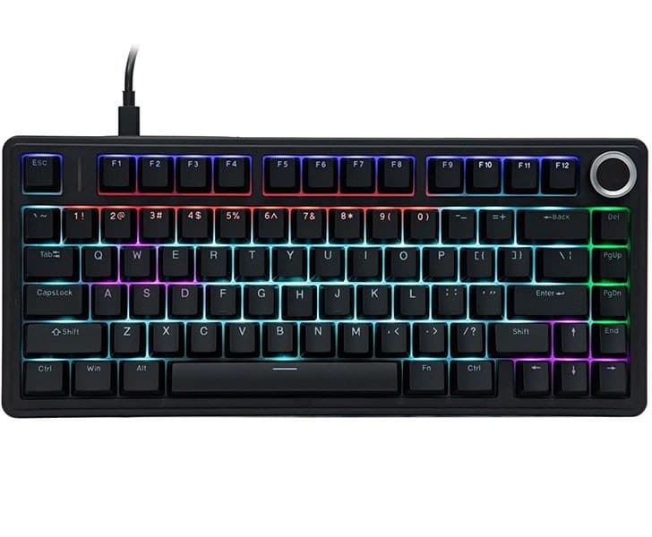کیبورد گیمینگ مکانیکال با سیم سوئیچ قرمز آئولا با نور پردازی RGB مدل AULA WIND F75