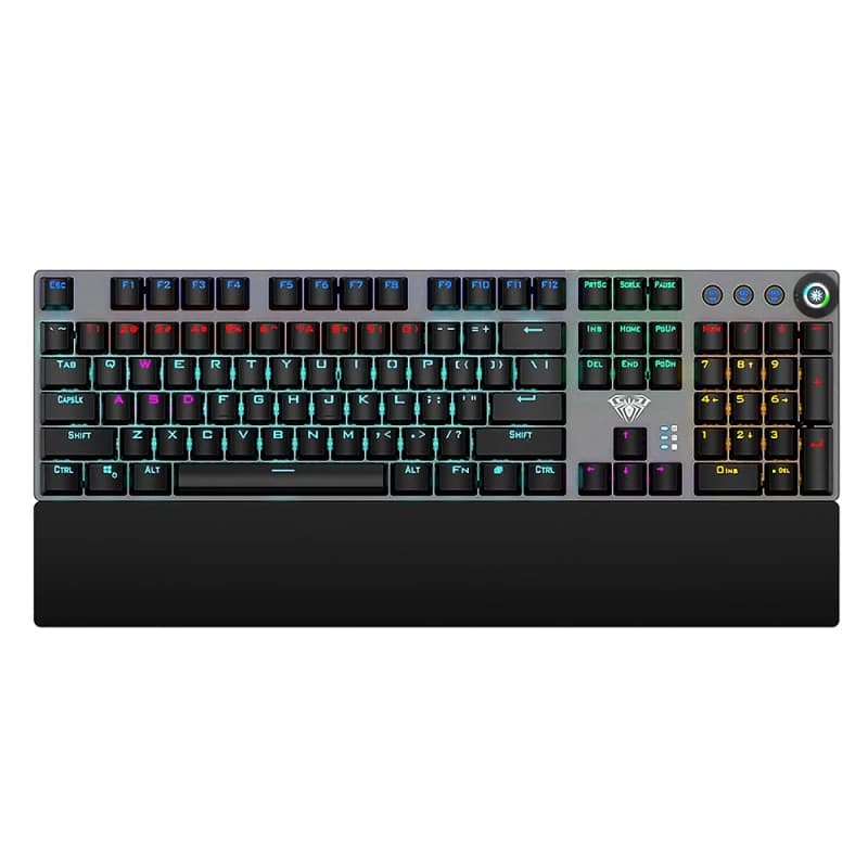 کیبورد گیمینگ مکانیکال سوئیچ آبی آئولا مدل AULA F2058< فول سایز با نور پردازی RGB