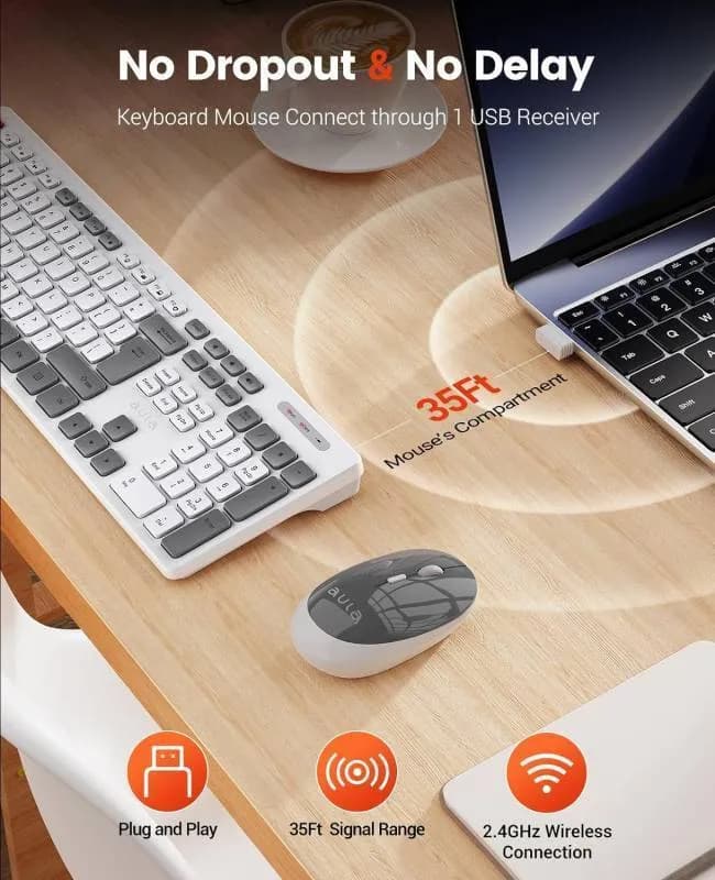 کیبورد و ماوس بیسیم آئولا مدل AC308 — تصویر ۴