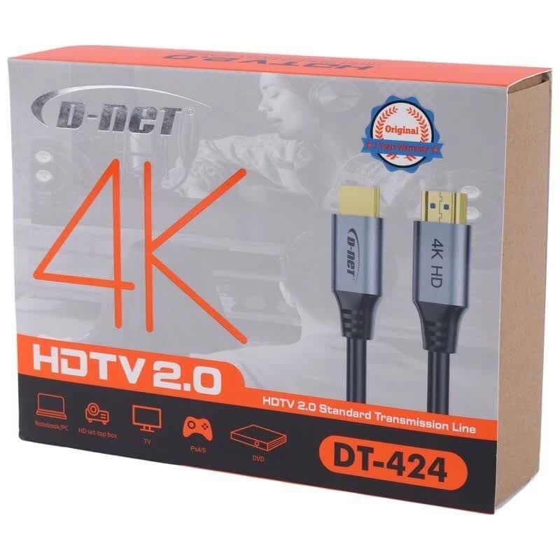 کابل 2 متری HDMI ورژن 2 4K 60HZ دی نت مدل DT-424 — تصویر ۲