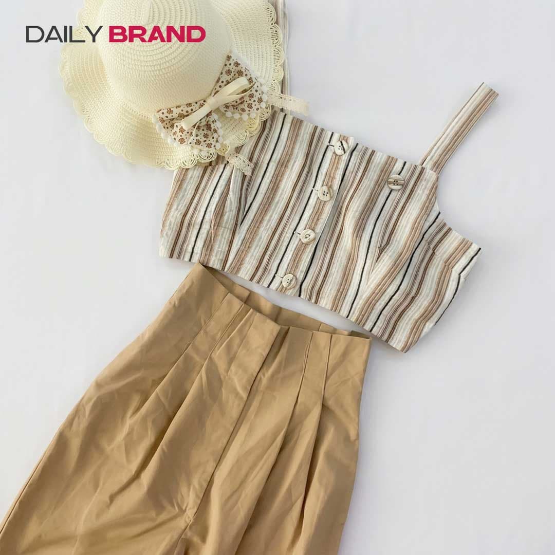شلوار مام استایل زنانه پارچهای کرم | DailyBrand — تصویر ۲