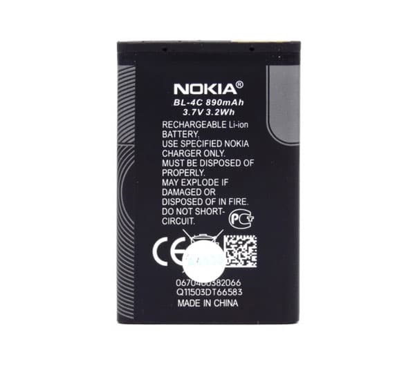 باتری موبایل مدل BL-4C ظرفیت 890 میلی آمپر ساعت مناسب برای گوشی موبایل نوکیا BL-4C