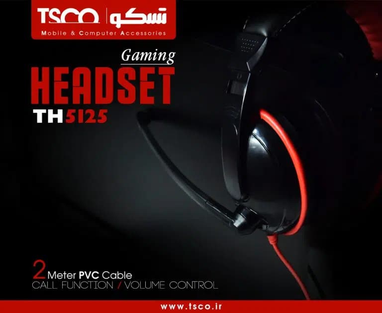 هدست مخصوص بازی با سیم تسکو مدل TSCO TH 5125 — تصویر ۳