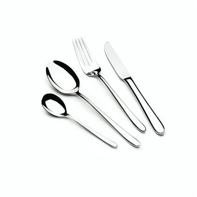 سرویس قاشق و چنگال استیل عرشیا ۴۸ پارچه نقرهای مدل TM1401S-2819