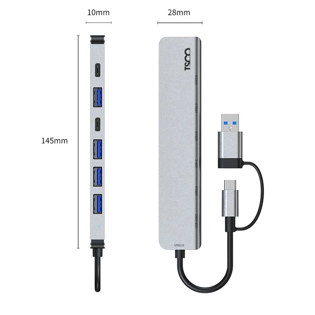 هاب USB هفت پورت تایپ سی تسکو مدل TSCO THU 1148 — تصویر ۵