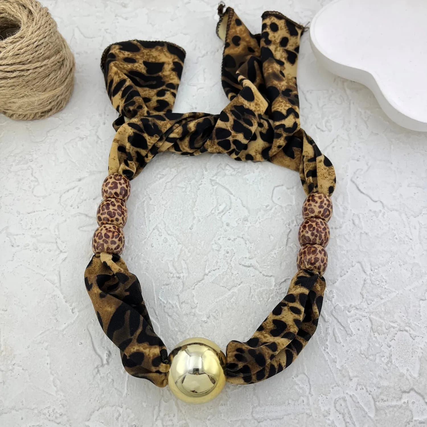 گردنبند زنانه پارچه ای مدل توپی کد N5167