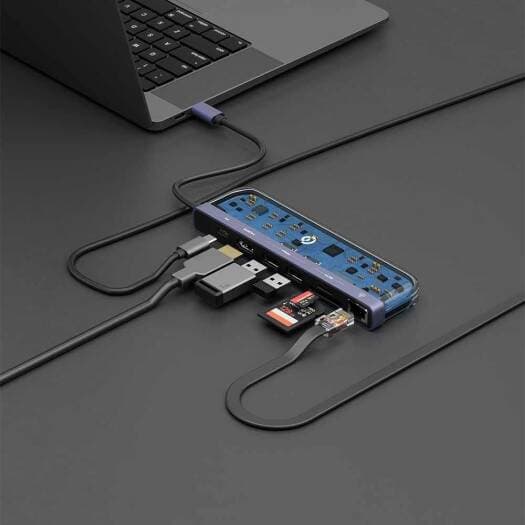 هاب تایپ سی 7 پورت کریستالی پاورولوژی Powerology 7 in 1 Multi Hub Crystalline Series P71USHTP — تصویر ۲