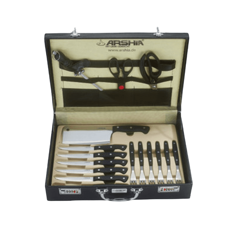 سرویس چاقوی استیل دسته مشکی ۳۲ پارچه عرشیا مدل K50-2924