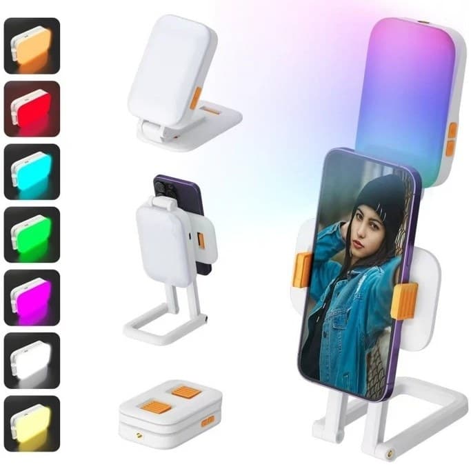 هولدر گوشی موبایل و رینگ لایت شارژی چندکاره مدل D2 PRO — تصویر ۲