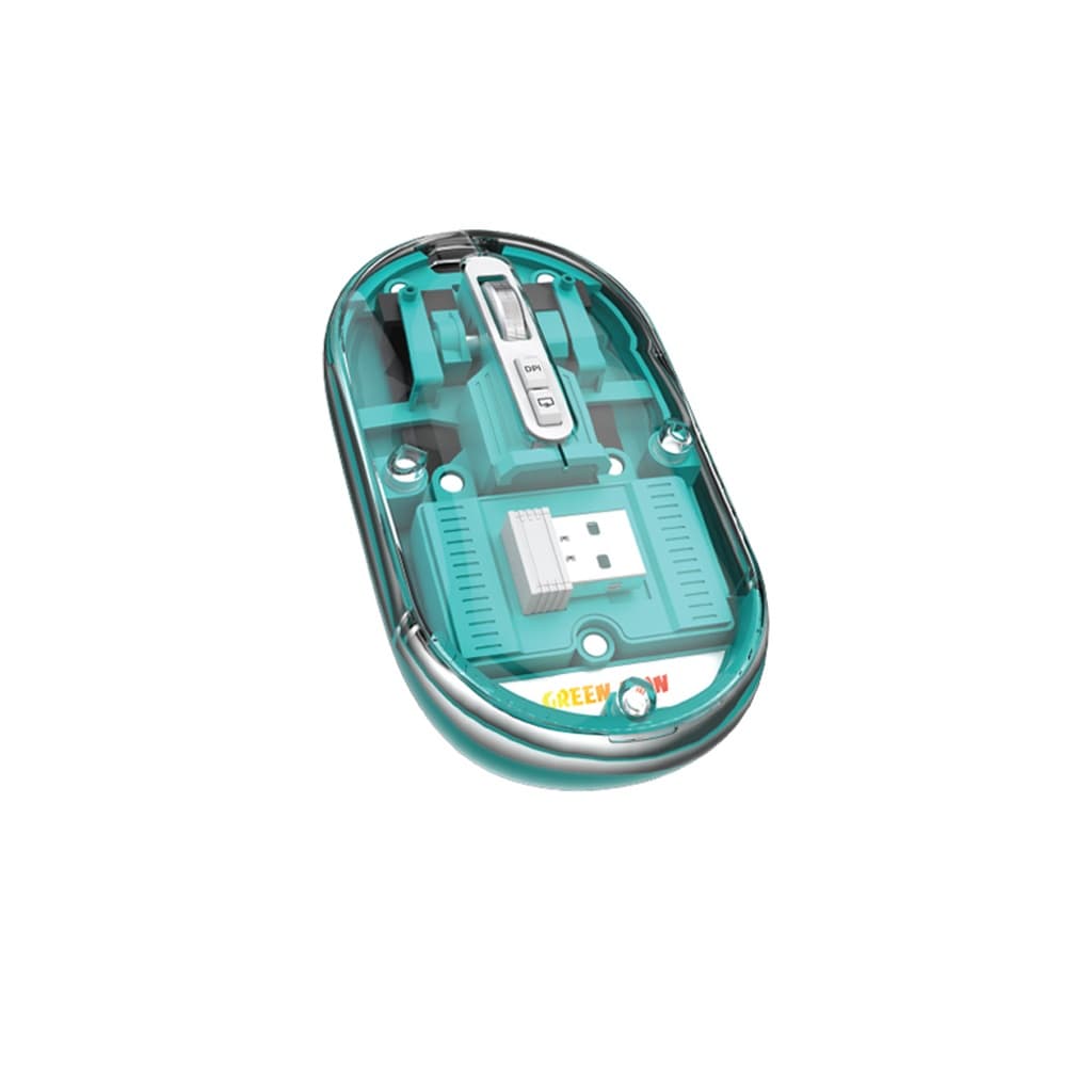 ماوس بیسیم شفاف لایت گرین Green Transparent Mouse Lite — تصویر ۸